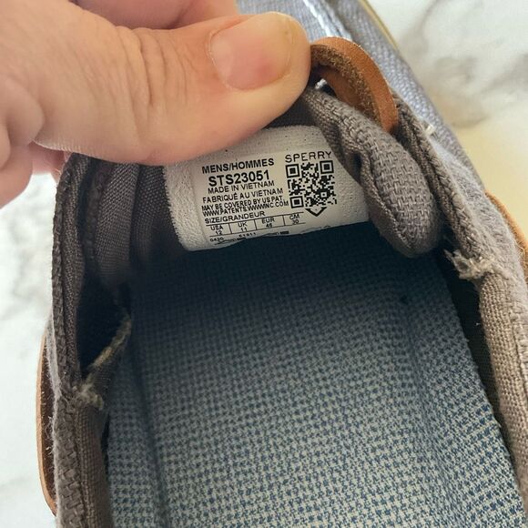 Sperry Gray Canvas Sneakers with Brown Accents - Picture 13 of 13